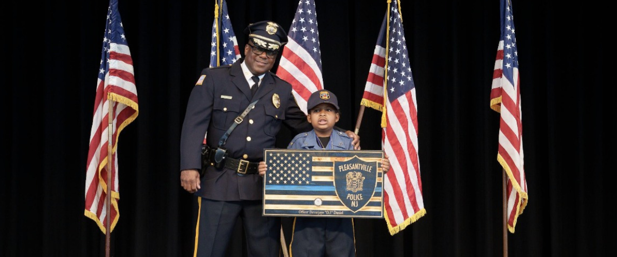 Chief Williams and Honorary Officer Davarjaye Daniel
